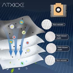 X10 stofzakken geschikt voor Eufy X10 Pro Omni robotstofzuiger en X8 Pro met zelfleegende station - 4-laagse vervangende zakken - 20 stuks — thumbnail 3