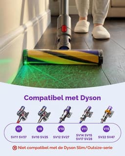 Zuigmond met groen licht - 90° flexibel - voor Dyson V7-V15 — thumbnail 3