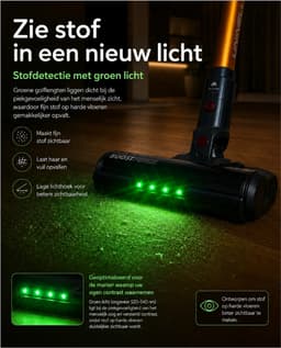 Draadloze Steelstofzuiger – 60.000 Pa zuigkracht, extra dikke anti-klitborstel, AI-batterijbeheer, tot 65 min. gebruiksduur, zelfstaand, LED-touchdisplay — thumbnail 5