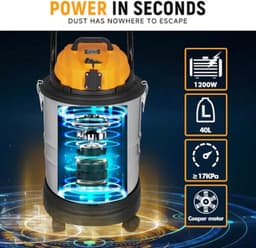 1200 W Nat/Droog Stofzuiger - 40 L Container — thumbnail 3