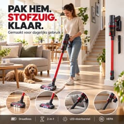 Steelstofzuiger V12 Draadloos 2-in-1 - Kruimeldief - Draadloze Stofzuiger - Vacuum Cleaner - Lichtgewicht met HEPA-filter — thumbnail 4