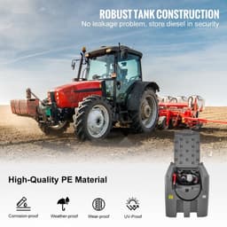 Draagbare Dieseltank - Mobiele Brandstoftank - Capaciteit 440 L - Automatische Pomp 12 V DC 140 W - Toerental 2600 tpm - Slang 4 m - Voor Diesel/benzine - Grijs — thumbnail 2
