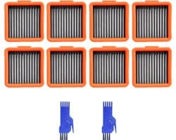 8 STUKS HEPA filter - geschikt voor UWANT D100 - D100 PLUS - D100 PRO - V8 & V10 - D5 - D5 PRO - A60 - A100 - A558 - voor robotstofzuiger - 62*57*29mm - met reinigingsborstel