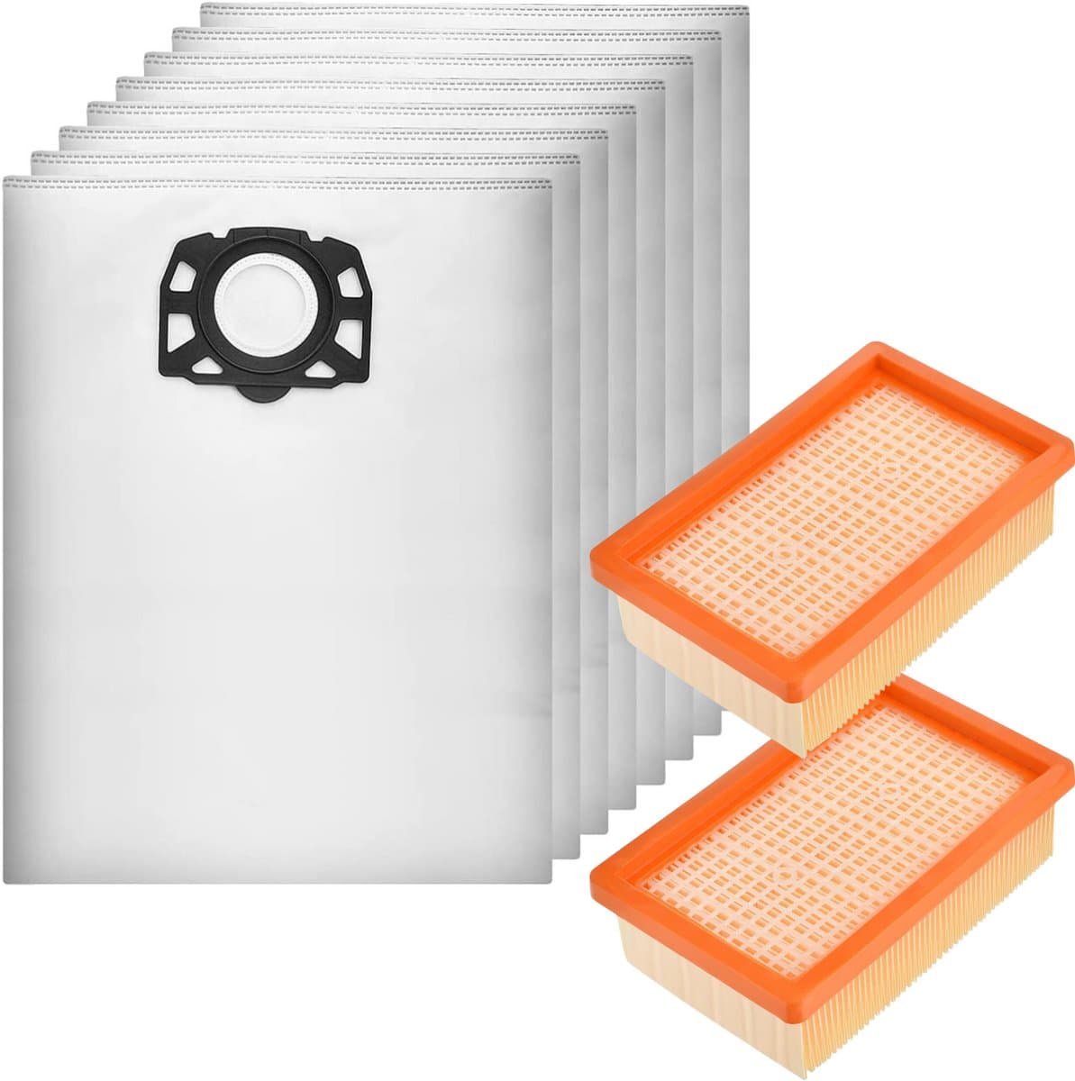 Accessoirespakket voor Karcher WD4 WD5 WD6 MV4 MV5 MV6 - Vervanging Stofzakken 2.863-006.0 [Set 8] Vervanging Filter 2.863-005.0 [Set 2] — afbeelding 1