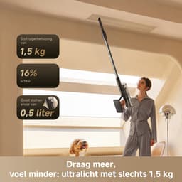 Dreame R20 Slim Steelstofzuiger - Snoerloos - 190AW zuigkracht – Tot 90 min autonomie – Met LED verlichting & HEPA-filter – Lichtgewicht – Compleet met accessoires – Voor huisdieren & Alle vloertypes — thumbnail 5