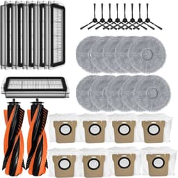 34 stuks - vervangende onderdelen - geschikt voor JONR P20 PRO/T5 Pro robotstofzuiger - 2 hoofdborstel - 6 HEPA-filter - 10 dweil - 8 stofzak - 8 Zijborstel — thumbnail 1