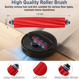 PolkaHome® Accessoires Vervangende geschikt voor Roborock Q Revo S, Qrevo Pro, Qrevo Plus Robotstofzuiger. 1 Hoofdborstel, 4 zijborstels, 4 HEPA-Filters, 4 Reinigingsdoeken, 4 Stofzakken — thumbnail 5
