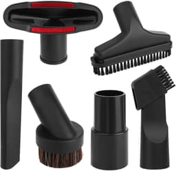 GELLDG 6 Stuks Stofzuigermondstukken - Stofzuigerborstel Universaal - Met 2-in-1 Mondstuk - PP Ronde Borstel - Rode Bankmondstuk - PP Vierkante Borstel - Adapter - Plastic - Binnendiameter 32mm - Geschikt voor Meubels — thumbnail 1
