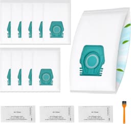 14 stucks - 10 stofzakken, 3 sets filterkatoen en een borstel -compatibel met Miele Pure TU-stofzuigerzakken voor Guard S1/L1 Junior/Silence/Allergy/Parquet XL/AllFloor/Cat Dog/Flex/Comfort — thumbnail 1