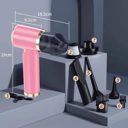 Draagbare Kruimeldief - Handstofzuiger Krachtig - Auto Interieur Reinigen - Hoge Zuigkracht 210000PA - Compact Ontwerp - Roze — thumbnail 2