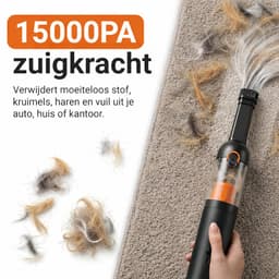 Mondura® PowerClean - Handstofzuiger - Auto Stofzuiger - Kruimeldief Snoerloos 3-in-1 – Mini Kruimelzuiger Voor Hondenharen – Air Duster – 6 Opzetstukken — thumbnail 2