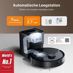 Roborock Q10 PF+ - Robotstofzuiger met dweilfunctie - 10000Pa - Dubbele anti-klit - automatisch wissen - LiDAR-navigatie - 8 mm automatisch liftend mopsysteem - verboden zone - Zwart - S8+/Q8 Max+ upgrade (Q10 X5+) — thumbnail 5