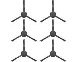 6 Stuks zijborstels - geschikt voor Dreame L10s Pro Ultra - Accessoires voor Dreame L40, L20, D20, S20, S10, S30, W10S, Mova E30 Ultra - zwart