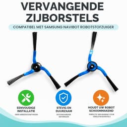 Vervangende zijborstels - 4 stuks - Compatibel met Samsung Navibot — thumbnail 3