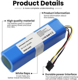 Stofzuigeraccu - 14,4 V - 5600 mAh - voor Conga 4090/4490/4590/4690 — thumbnail 4