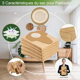 12 stofzuigerzakken voor Parkside PWD 25 PWD 30 PNTS 1400 1500 A1 A2 B1 B2 B3 C1 C4 D1 E2 — thumbnail 2