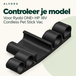 Wandhouder geschikt voor Ryobi ONE+ HP 18V Cordless Pet Stick Vac - Steelstofzuiger houder met opbergruimte voor accessoires - Zwart — thumbnail 2
