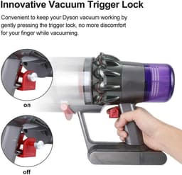 Geschikt voor 2-pack trigger lock power button schakelaar - geschikt voor Dyson stofzuiger accessoires V7V8 schakelaarvergrendeling V10/V11/V12/V15 rode en grijze schakelaarknop — thumbnail 3