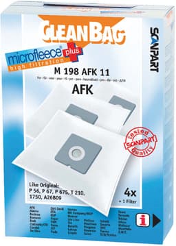 CleanBag stofzuigerzakken 4 stuks - Geschikt voor AFK PS1200 - Bestron AS1300 - Moulinex Boogy - Rowenta Booly - SMC Beetle Kever - Tornado Coco - Ufesa Moosy - Inclusief 1 filter - Alternatief — thumbnail 1