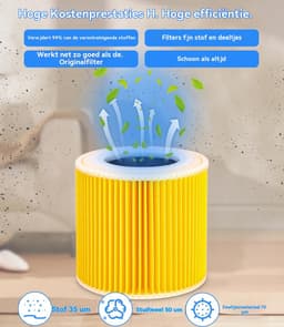 Filter Cartridge - Set Van 2 Stuks - Stofzuiger Filter Voor Kärcher - Voor WD3 Premium WD2 WD3 WD3P MV2 MV3 - Vervangfilter WD3 - 6.414-552.0/64145520 — thumbnail 2