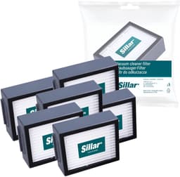 Sillar, set 6 stofzuigerfilters, HEPA filters, anti-allergeen, geschikt voor schoonmaakrobot iRobot Roomba serie E I J, E4, E5, E6, E7, Combo I5/I8/J5 PLUS, I3, I3+, I4, I4+, I5, I5+, vervanging, 5x6.5x2 cm — thumbnail 1