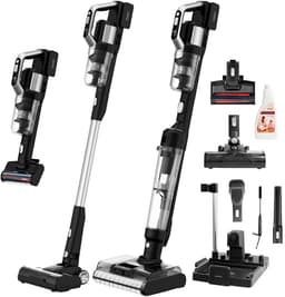 JIMMY PW11 Pro Max 5-in-1 Snoerloze Stofzuiger & Wasmachine, 460W Sterk Vermogen, Dubbele Reiniging, Hete Lucht Sneldroog,LED Scherm, 180° Plat Opleggen Ontwerp, Dubbele Rolborstels, Voor Harde Vloeren, Zilver-Zwarte Kleur — thumbnail 1