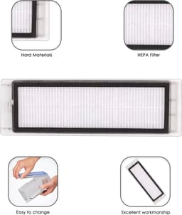 (12 stuks) HEPA-filter gescht voor Roborock S6 Pure S6 E4 S4 Max S6 MaxV S5 S5 Max S4 E2 E3 E4 E5 E20 E25 E35 S50 S65, Robotic Stofzuiger Filter Accessoire Kit, Vervangende Onderdelen 12 Filters — thumbnail 5