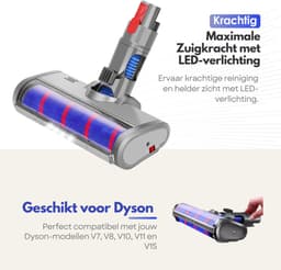 Stofzuigermond Geschikt voor Dyson V7, V8, V10, V11 en V15 – Zuigmond voor Stofzuiger – Wasbare Borstel Mondstuk – Hoogwaardige Kwaliteit — thumbnail 2