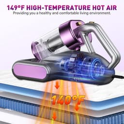 Mite Vacuum Cleaner for Mattresses, Mite Vacuum Cleaner with UV Light, Suction 500 W, 16 KPA Mite Vacuum Cleaner with - ShopVlot — thumbnail 3