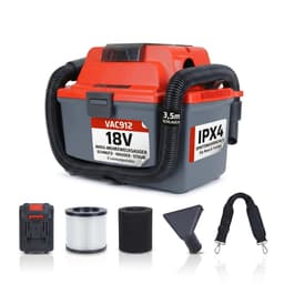 STAHLMANN VAC912 accu-nat- en droogzuiger 18 V incl. accu – Draadloze nat- en droogzuiger voor auto, werkplaats, garage en bouwplaats | Zuigt nat en droog | Blaast | HEPA-filter | Accu-autostofzuiger — thumbnail 1
