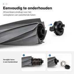 PolkaHome® Hoofdborstel geschikt voor Dreame Robotstofzuigers – 2 Stuks – Rubberen V-vormige Rolborstel – Geschikt voor X40, L40 en L10s Serie — thumbnail 5