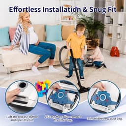 Set van 12 GN 3D stofzuigerzakken geschikt voor Miele Hyclean Classic C1 / Complete C2 / C3 / S2 / S5 / S8 serie, inclusief 4 motorfilters en 4 uitlaatfilters — thumbnail 2