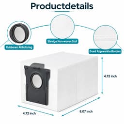20 Stuks Stofzuigerzakken Voor Robotstofzuiger - Geschikt Voor Dreame L10 L10s L20 X20 X30 X40 X50 L40 L50 Ultra En Mova P10 E30 P50 V50 Ultra - 3,2 Liter Capaciteit - 4-Laagse Filterstructuur - Vervangende Stofzakken Voor Leegstation — thumbnail 3
