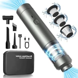 Draadloze Auto Stofzuiger - Mini Handstofzuiger - Multifunctioneel Reinigen - Krachtige Zuigkracht 23 kPa - 4-in-1 Functies - Zilver — thumbnail 1
