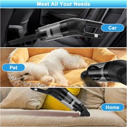 Draadloze Handstofzuiger – Krachtige Autostofzuiger 8000Pa – Oplaadbare Kruimeldief voor Auto, Huis en Bureau – Nat & Droog Reinigen – Met Wasbaar Filter — thumbnail 5