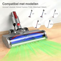 BLOSSOM Stofzuigerborstel - Zuigmond Geschikt voor Dyson Steelstofzuiger V7/V8/V10/V11/V15/G5 - Vloerzuigmond - Stofzuigermondstuk - Stofzuigeraccessoires - Met LED Lampen - Blauw — thumbnail 5