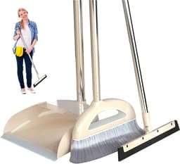 Stof- en borstelset - Stoffer en blik - Huishoudelijk schoonmaken - Met kamfilter - Lange steel - Meerkleurig — thumbnail 5