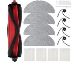 Reserve Accessoires Compatibel met Roborock Q7 M5/M5+, Q7 L5/L5+ Robotstofzuiger, 1 Hoofdborstel, 4 Filters, 4 Zijborstels, 4 Dweildoeken
