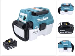 Makita DVC 750 LT1 accustofzuiger LXT 18 V 67 mbar 7,5 l borstelloos + 1x accu 5,0 Ah - zonder oplader — thumbnail 1