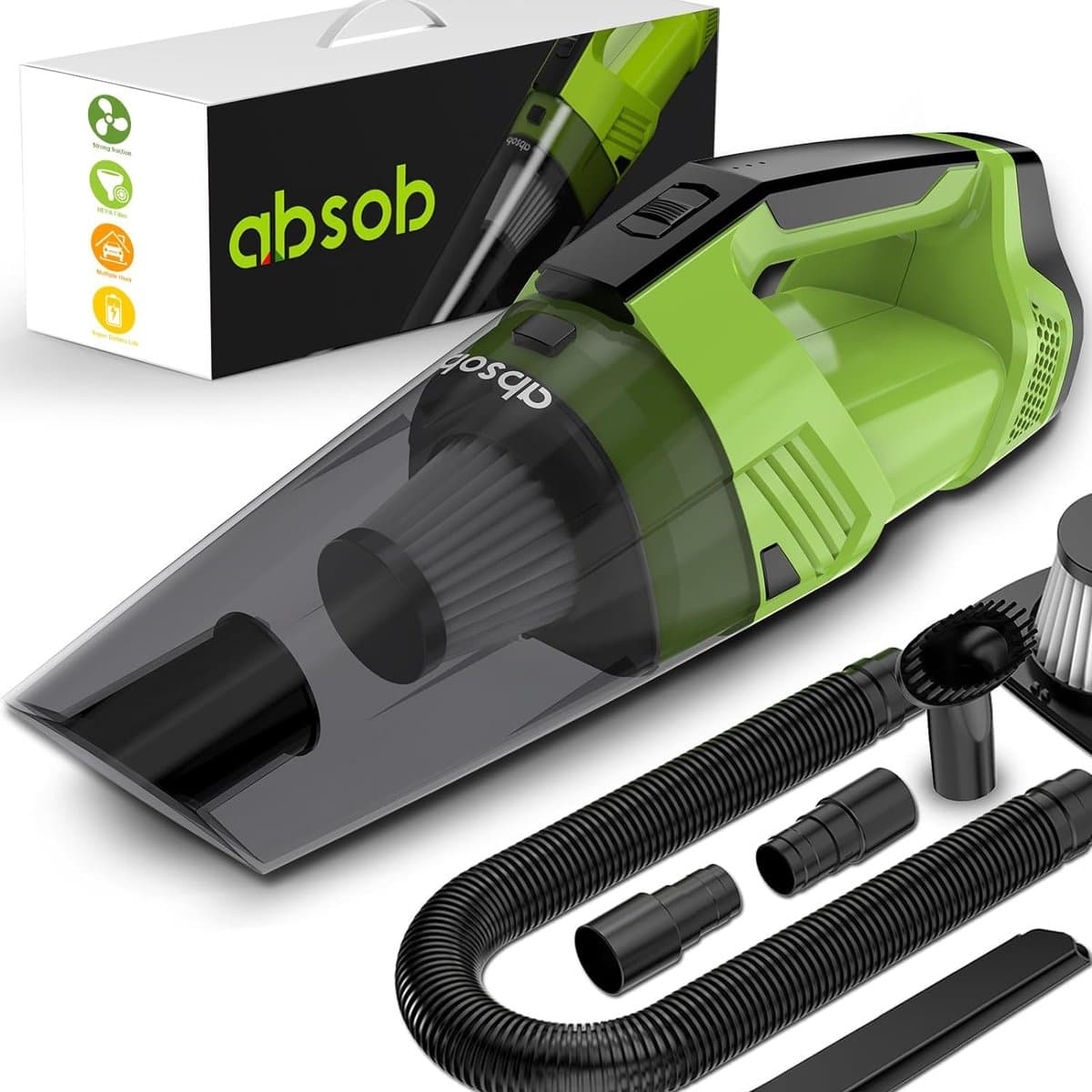 draadloze handstofzuiger - krachtige draagbare mini-autostofzuiger, oplaadbaar, voor thuis keuken auto hoekbekleding trappen stof grind kruimels reinigen — afbeelding 1