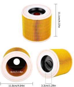 2-delige Filterset - Geschikt voor Karcher WD2 WD3 WD3P MV2 MV3 Stofzuigers, Vervanging 6.414-552.0/64145520 — thumbnail 2