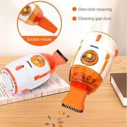 Mini desktopstofzuiger - Draagbare reiniger - Bureau schoonhouden - 600 Pa zuigkracht - 55 ml capaciteit - Oranje — thumbnail 2