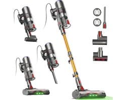 Steelstofzuiger met Snoer - Kabelstofzuiger Krachtige Stofzuiger - Huis Schoonmaken - Anti Haaropwinding Borstel - 1.5L Capaciteit - Goud