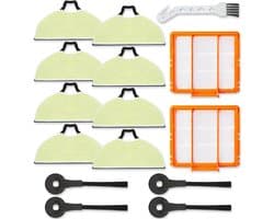 15 stuks accessoires - 8 dweilpads, 2 HEPA-filters, 4 zijborstels en 1 Reinigingsborstel - Voor Shark RV2610WA RV2620WA RV2410WD AV2610WA AI Ultra 2-in-1 Matrix Clean robotstofzuigermodellen