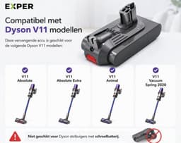 EXPER - Accu geschikt voor Dyson V11, Outsize en V15 - 'Click Type' (Li-ion/6000mAh/25.2V) — thumbnail 5