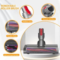Eén borstelkop geschikt voor Dyson V7, V8, V10, V11 en V15, een accessoire met anti-klitfunctie, geschikt voor direct aangedreven reinigingsborstelkoppen, geschikt voor harde vloeren en tapijten. — thumbnail 2