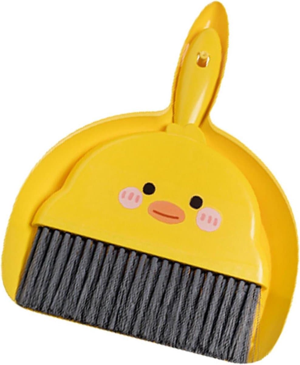 Draagbare Bezem Set - Mini Stoffer en Blik - Bureau Schoonmaken - Compact Lichtgewicht - 12 cm - Wit — afbeelding 1