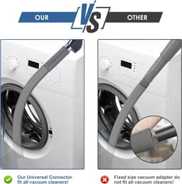 2 delige set stofzuigerset - verwijdert snel pluizen - Kierenborstel - Droger Vent Cleaner Kit - compatibel met de meeste stofzuigers -voor Wasmachine En Droger Lint Remover Etc - donkergrijs — thumbnail 5