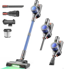 Draadloze Stofzuiger - Steelstofzuiger Elektrische Bezems - Gemakkelijk Huis Schoonmaken - 45KPa Zuigkracht - 12 Liter Capaciteit - Blauw Grijs — thumbnail 1