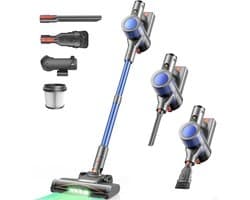Draadloze Stofzuiger - Steelstofzuiger Elektrische Bezems - Gemakkelijk Huis Schoonmaken - 45KPa Zuigkracht - 12 Liter Capaciteit - Blauw Grijs